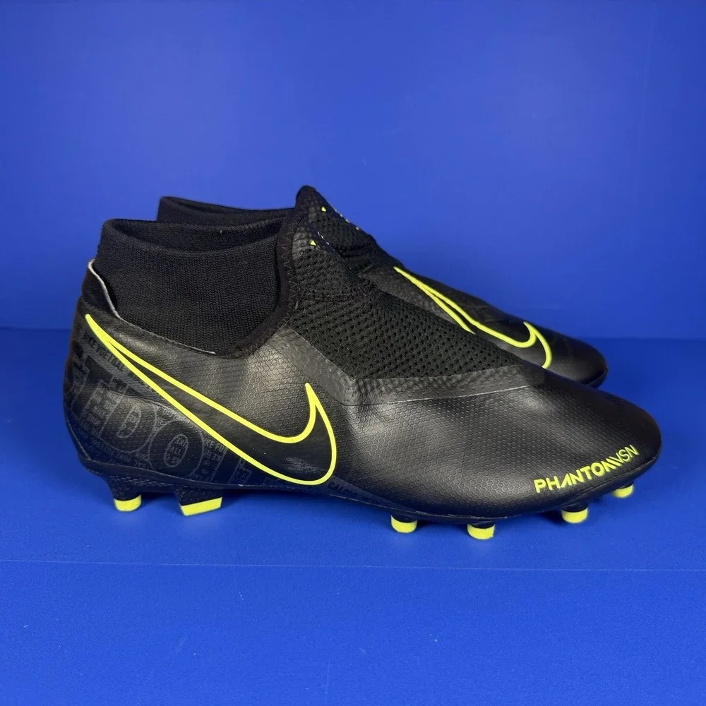 NIKE PHANTOM VISION VSN DF FG MG‎ SOCCER CLEATS BLACK AO3258-007 Men's 9.5